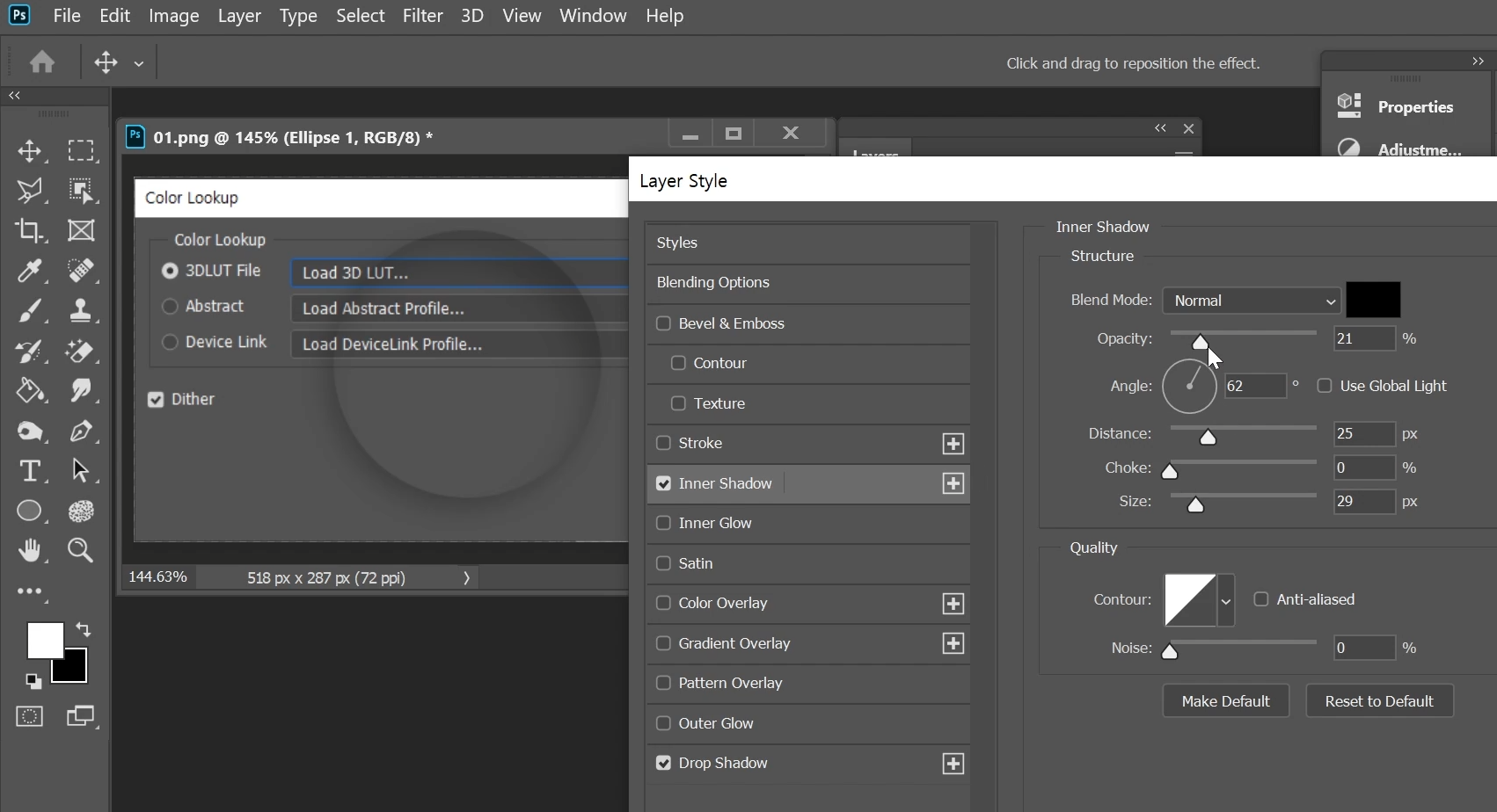 inner Shadow를 준다.