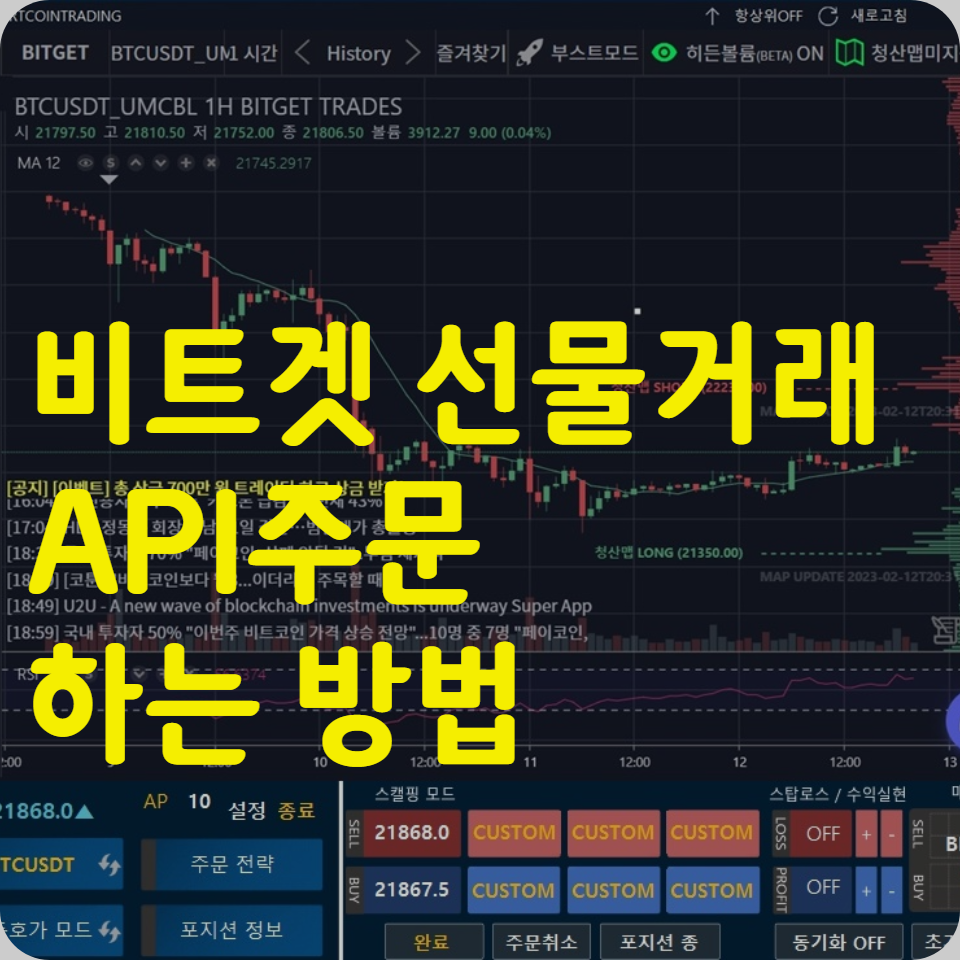  비트겟 선물거래 스마트코인트레이딩 API 주문 사용방법