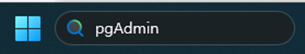 pgAdmin 매뉴 검색화면