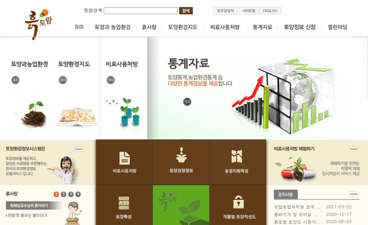  흙토람 작물별 토양정보를 알아봅시다