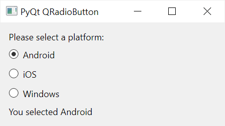  파이썬 Python QT PyQt QRadioButton