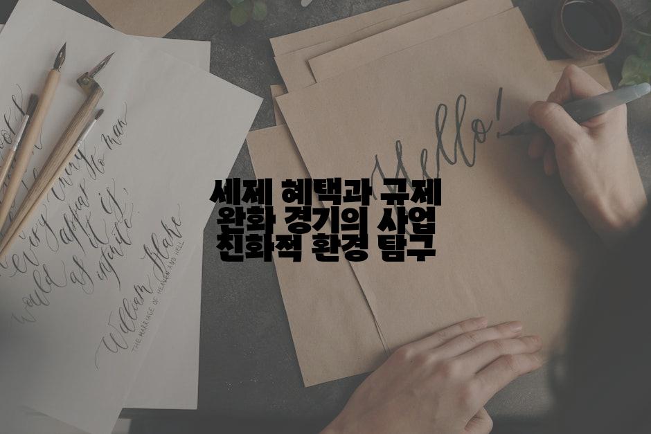 세제 혜택과 규제 완화 경기의 사업 친화적 환경 탐구
