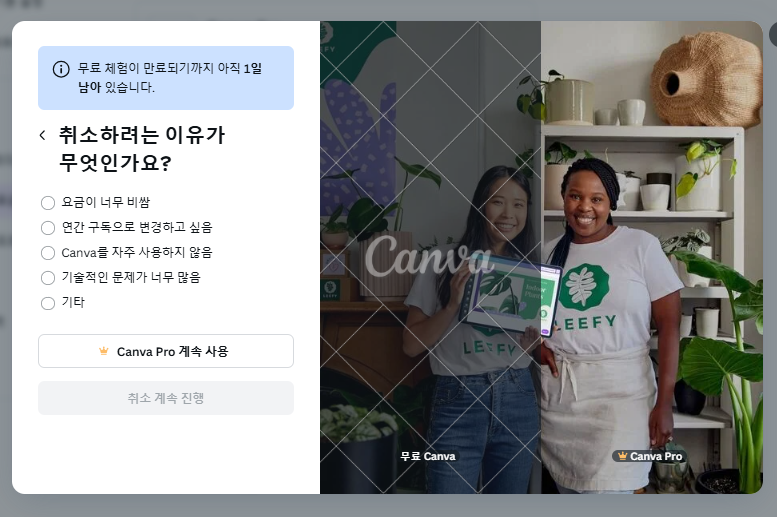 캔바 해지