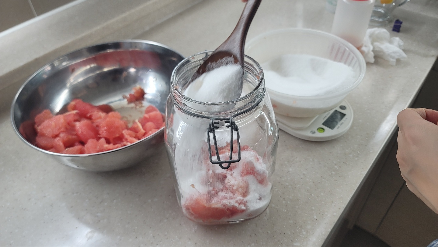  집에서 비싼 수제 자몽청 만들기