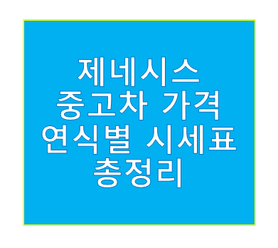 제네시스 중고차시세표