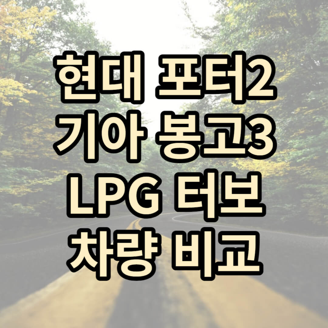 포터 봉고 LPG