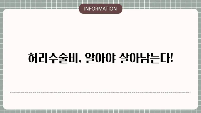 허리수술비 몇종