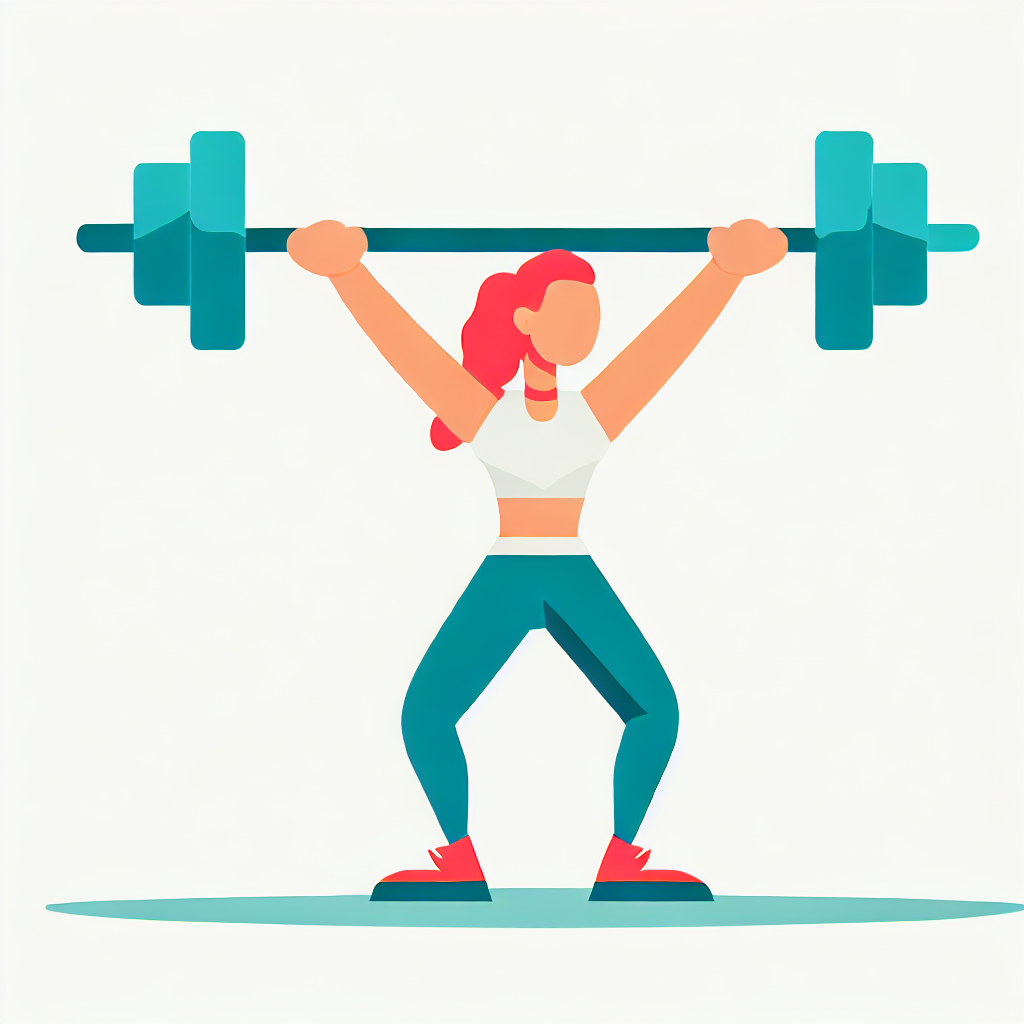 Flat vector style image of a woman doing crossfit