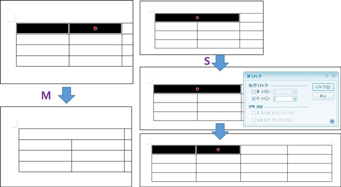 셀-나누기-합치기
