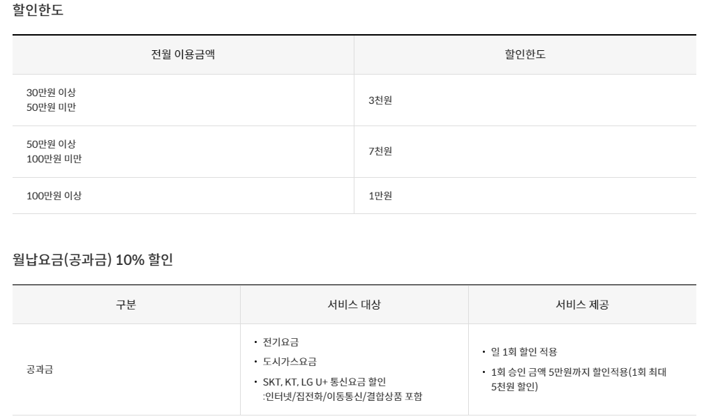 신한카드 Mr.Life 혜택