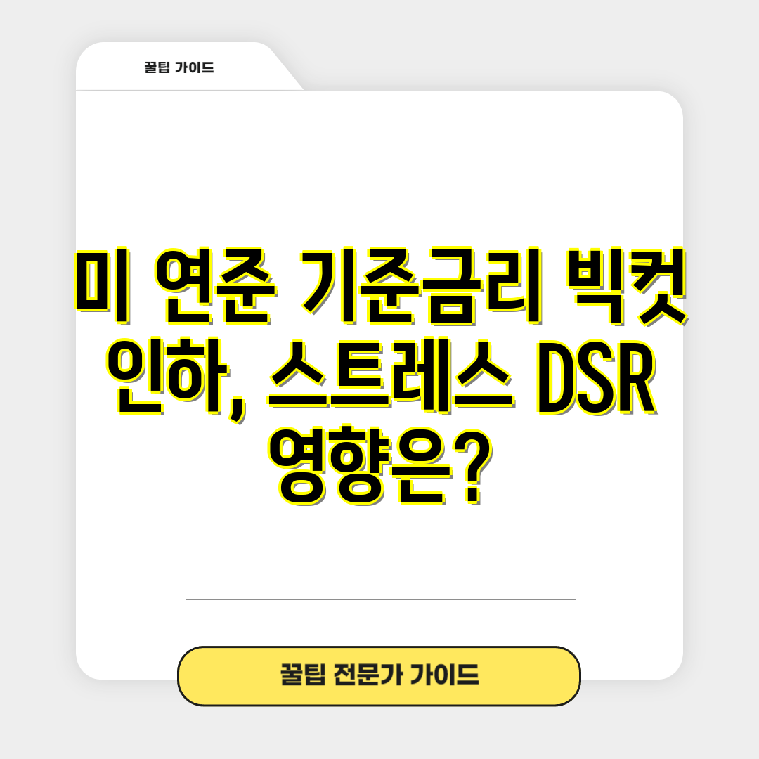 미 연준 기준금리 빅컷 인하, 스트레스 DSR 영향은