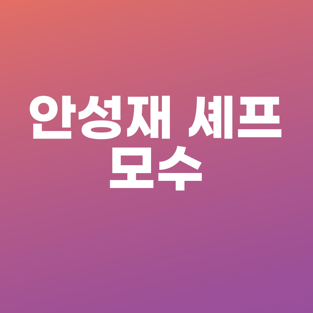 안성재 셰프 모수