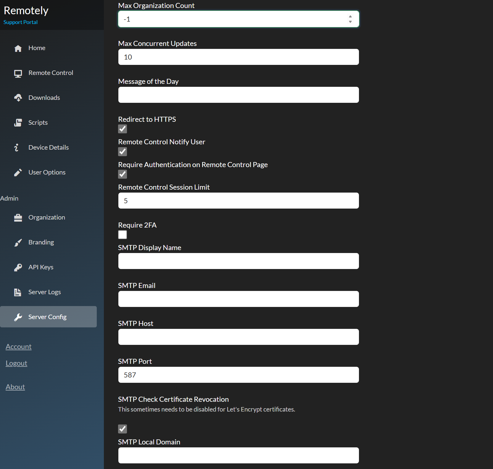 Server Config 설정