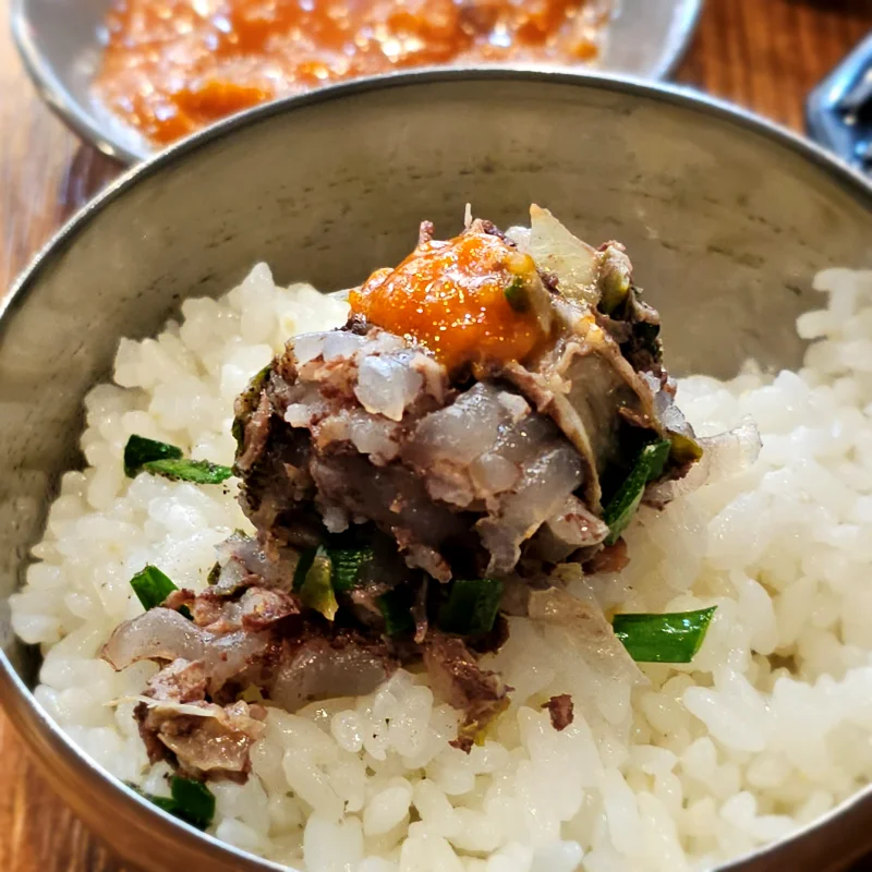 쌈장찍은 순대