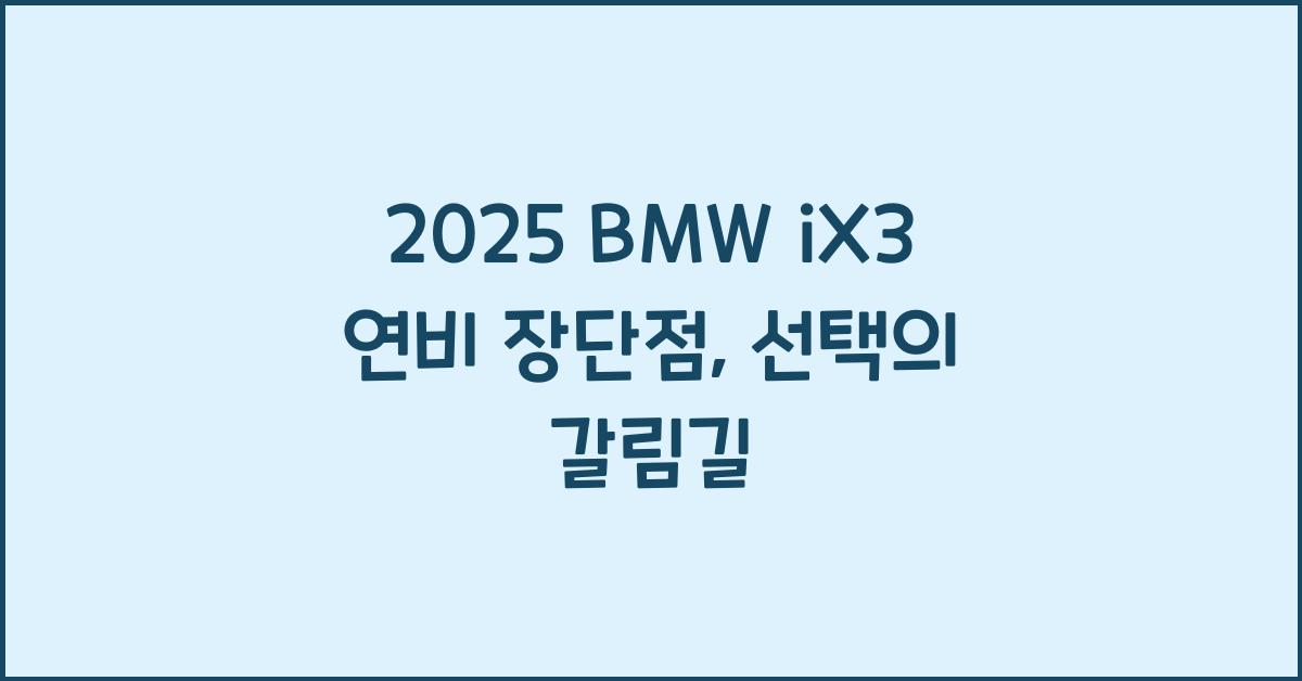 2025 BMW iX3 연비 장단점