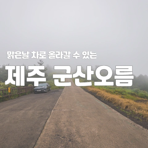  맑은날 차로 올라갈 수 있는 제주 군산 오름