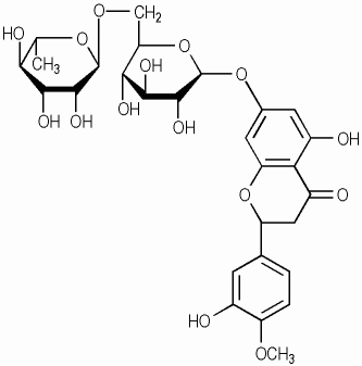 헤스페리딘, 헤스피리딘 분자구조식, 화학식