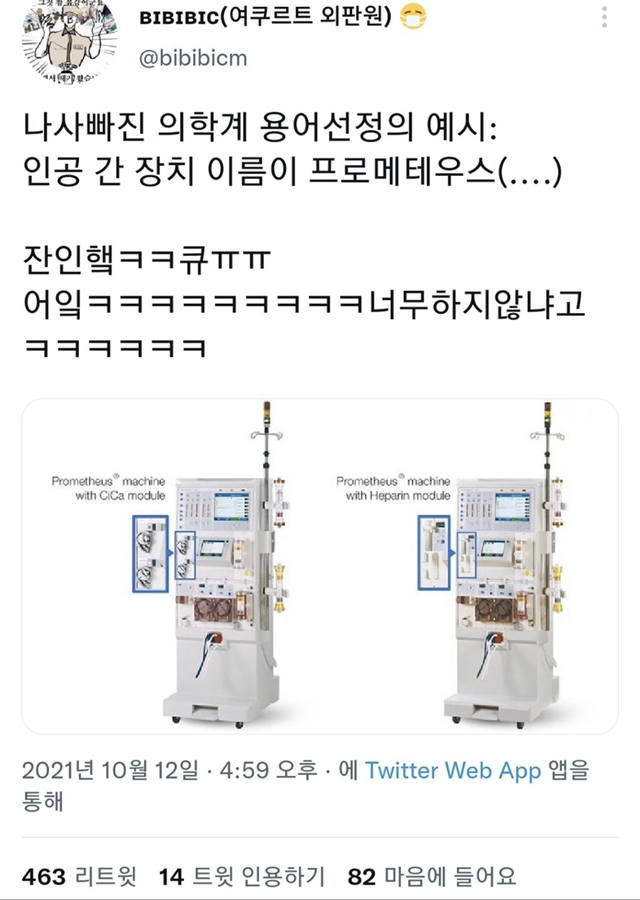  잔인한 의학계 용어 선정