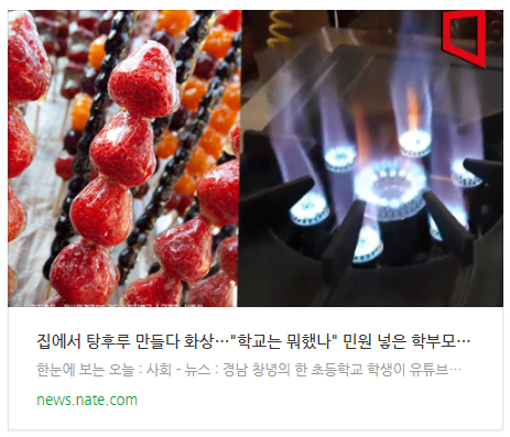  [뉴스] 집에서 탕후루 만들다 화상…"학교는 뭐했나" 민원 넣은 학부모