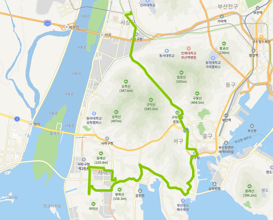  부산 161번버스 노선 신평 < 동매역, 부산대학교병원, 동아대병원, 감전역 >사상 서부시외버스터미널