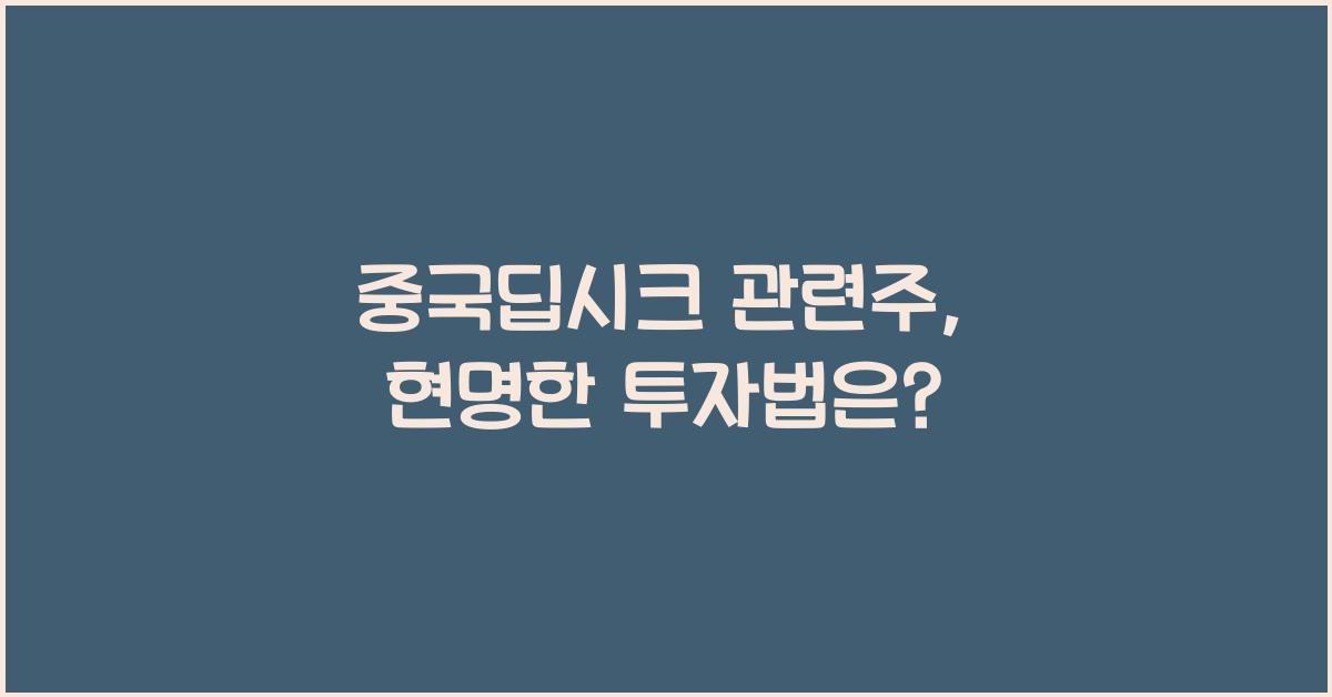 중국딥시크 관련주
