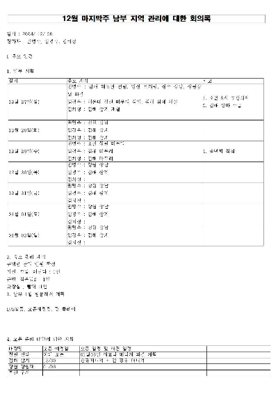 회의록 양식 한글파일 업무파일