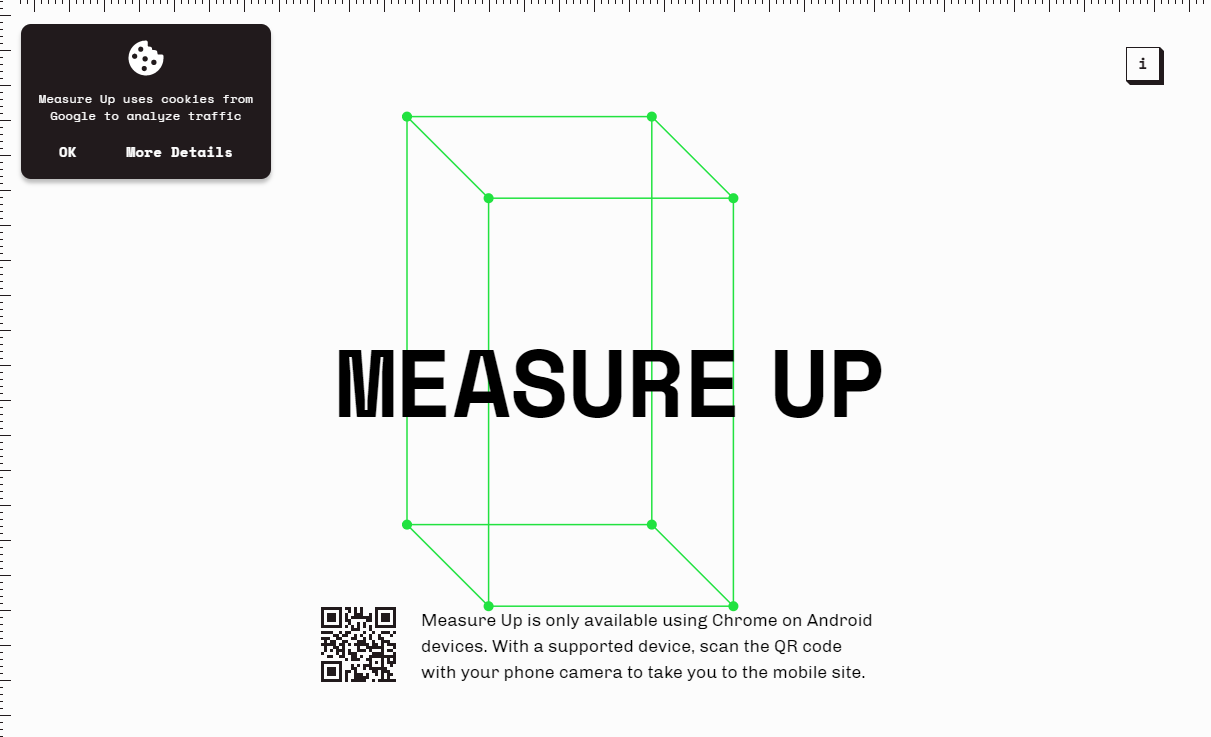 사물 부피를 측정할수 있는 구글 웹 앱 MEASURE UP