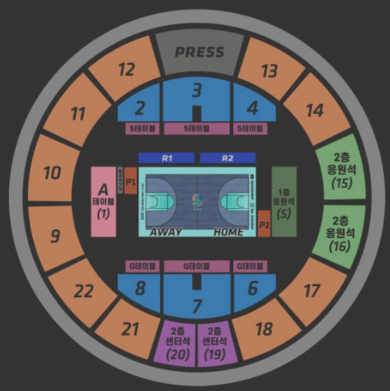 안양KGC인삼공사-프로농구단-안양실내체육관-경기장-좌석배치도