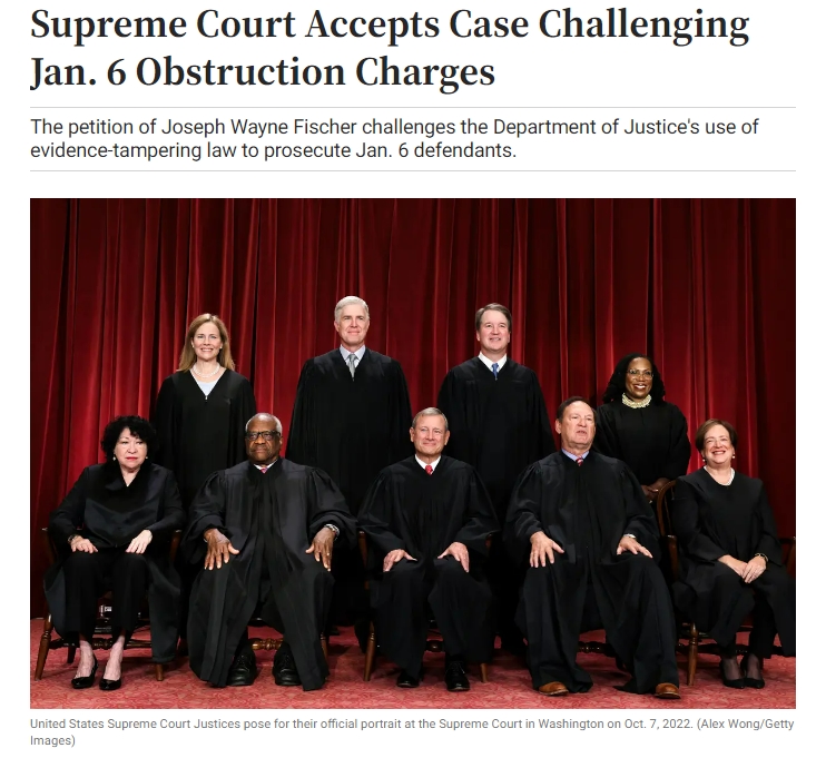  미 대법, 1월 6일 의회 업무방해 혐의에 '이의 제기'  손들어줘..."존슨 하원의장 CCTV 공개 후" VIDEO: Supreme Court Accepts Case Challenging Jan. 6 Obstruction Charges