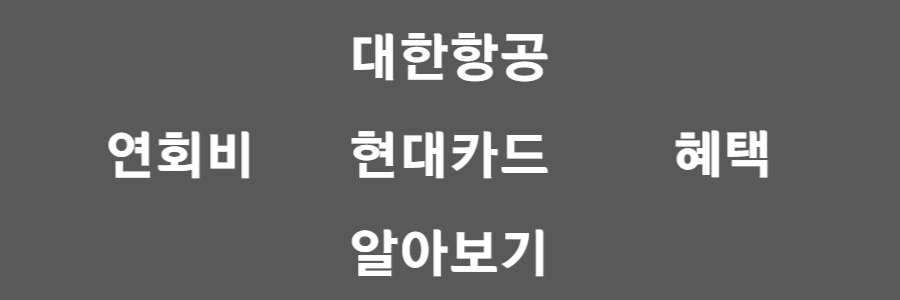  대한항공 현대카드 4종, 2023년 혜택/연회비 전격 비교!