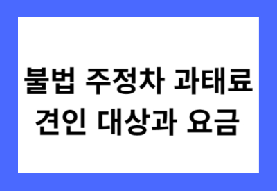 불법 주정차 과태료 견인 대상과 요금