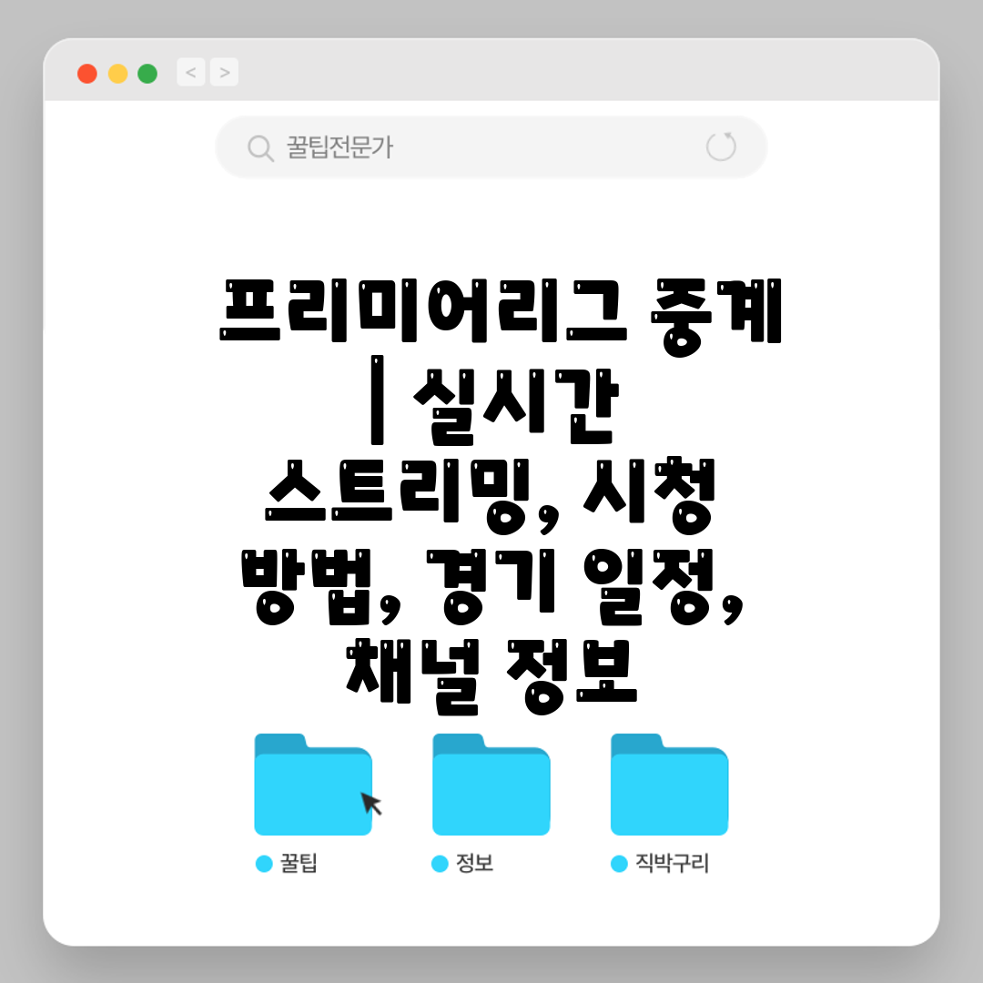  프리미어리그 중계  실시간 스트리밍, 시청 방법, 경