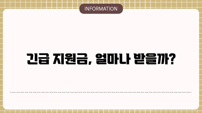 기초생활수급자 긴급 생활지원금 얼마나 받을까?