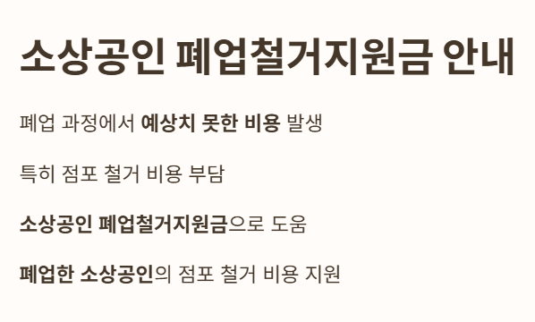 소상공인 폐업철거지원금 안내