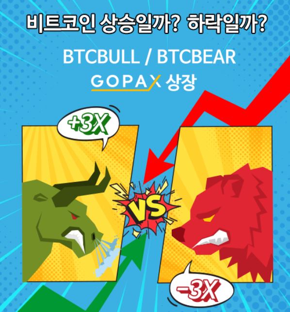  고팍스 비트코인 BULL, 비트코인 BEAR 상장 안내