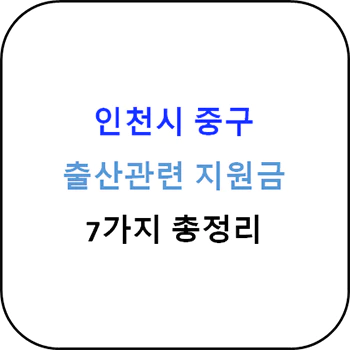  2024년 인천시 중구 출산지원금 7종 완벽가이드