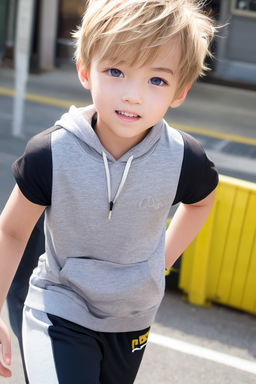  [Boy-119] Free images of blond hair teenage man, boy in a city background