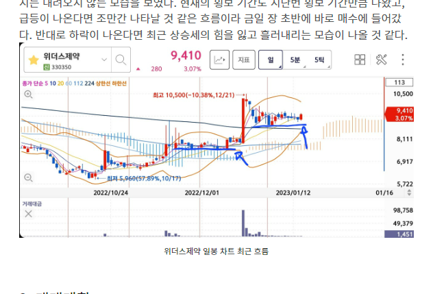 위더스제약 이전 분석 게시글1