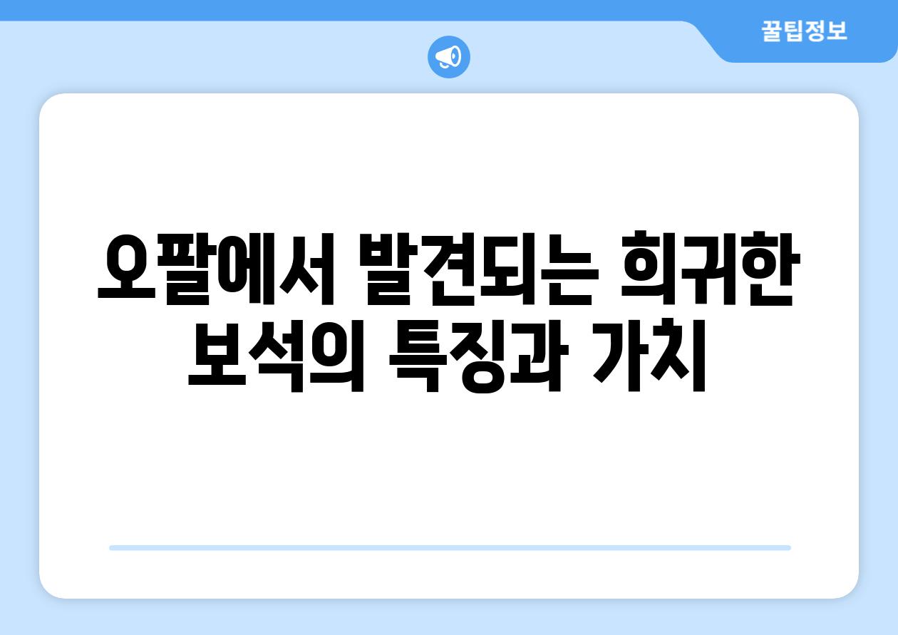 오팔에서 발견되는 희귀한 보석의 특징과 가치