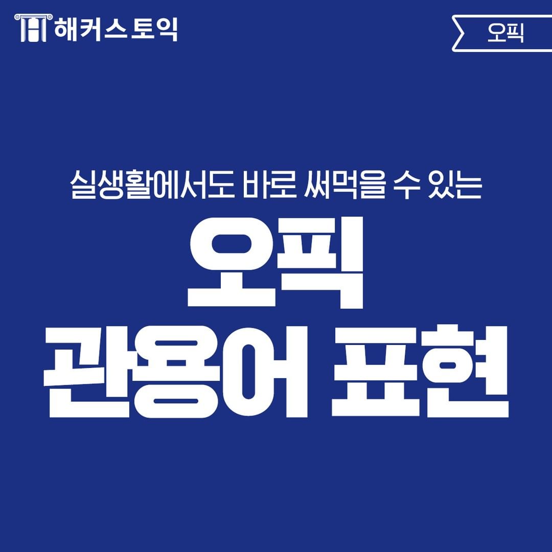  오픽 관용어 표현