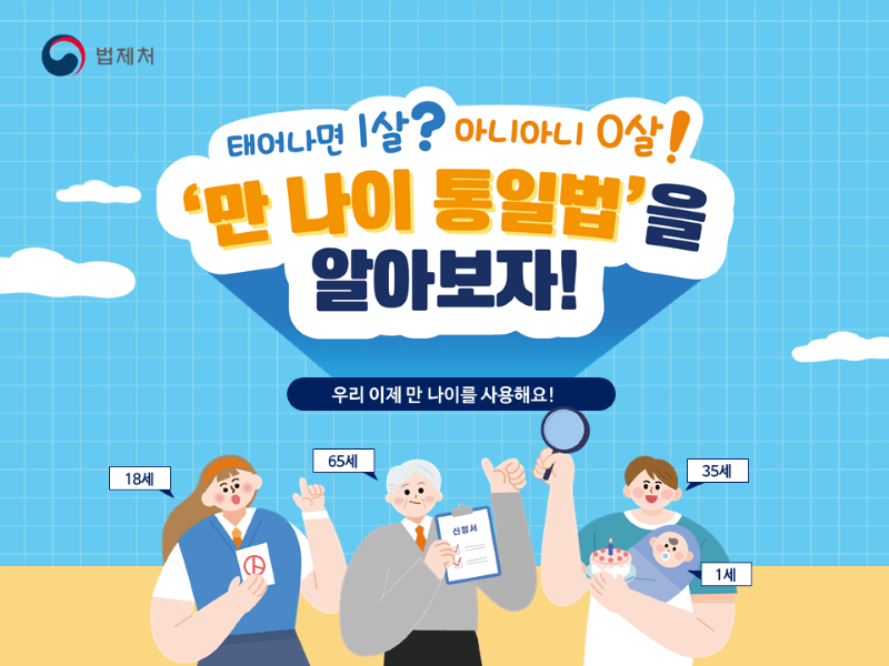  일상생활정보 만 나이 통일법 6월28일부터 시행 만 나이란 적용일 계산법