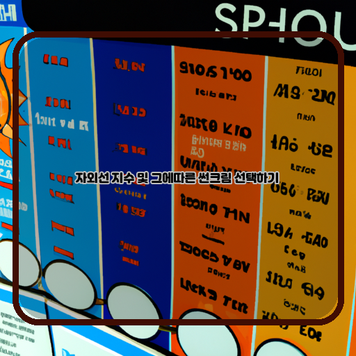  썬크림 선택, 자외선 지수에 맞게 해보세요!