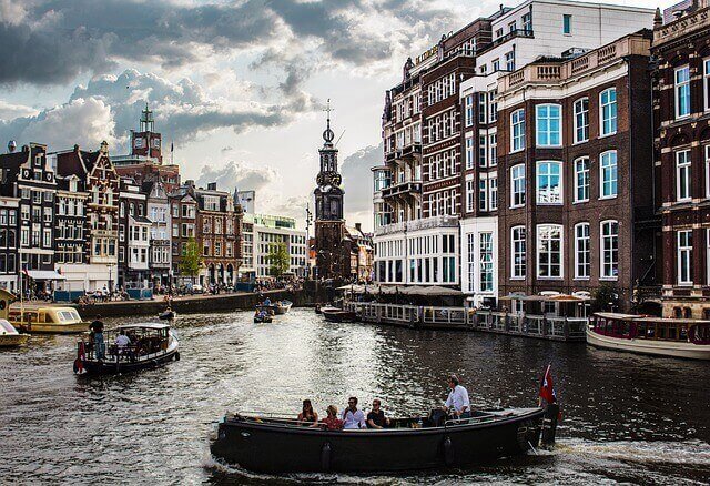 네덜란드 암스테르담의 운하