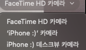 카메라 선택 화면