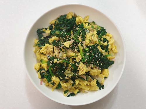  백종원의 중국식 '시금치 계란볶음' 만들기 / stir-fried spinach with egg