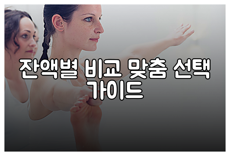 잔액별 비교 맞춤 선택 가이드