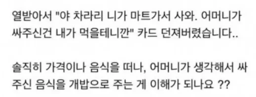 어머니가 싸다주신 음식을 개밥으로 준 와이프ㄷㄷㄷ 9