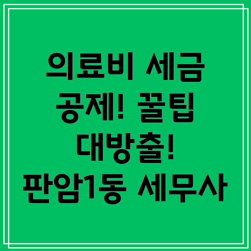 의료비 세금공제
