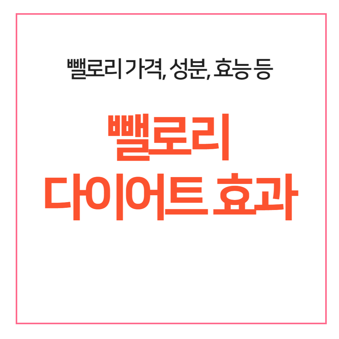 뺄로리 다이어트 효과