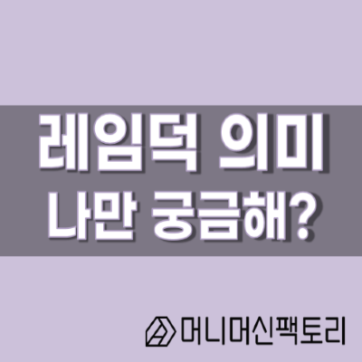  레임덕 의미, 나만 궁금해?